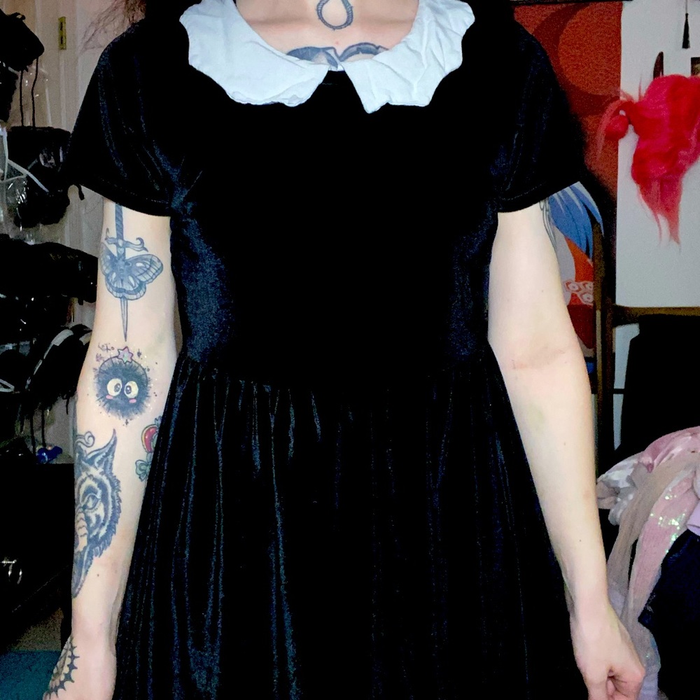 black velvet wednesday addams dress